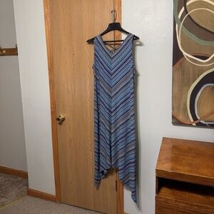 Apt. 9 XXL Multi-Color w/Geometric Print Sleeveless V-Neck Maxi Dress - EUC